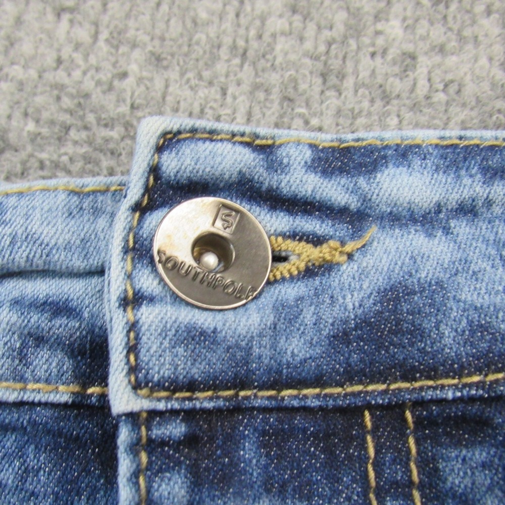 Southpole Jean Shorts Mens 46 Acid Wash Moto Biker Distressed Denim Streetwear - Picture 6 of 16